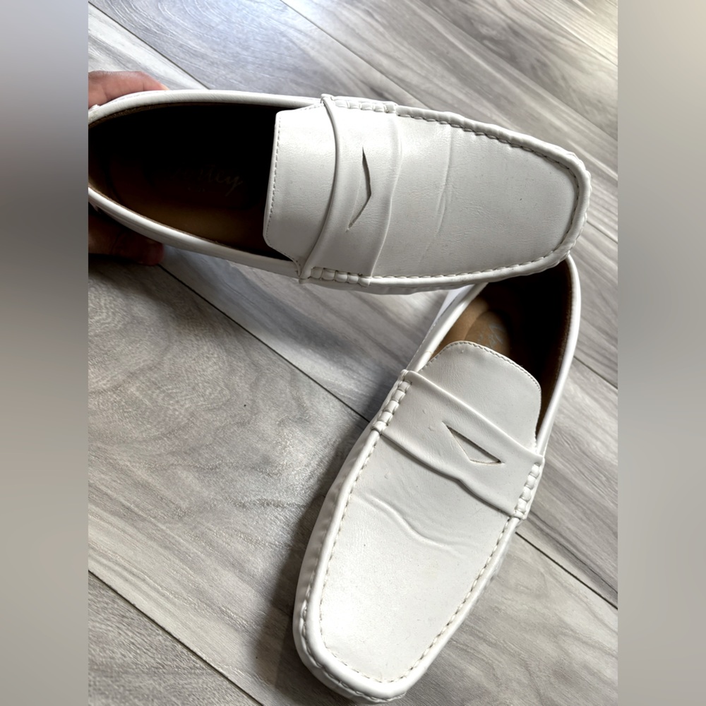 Men’s white loafers
